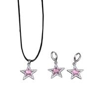 YUGSHNKFC Ensemble de collier et boucles d'oreilles en forme d'étoile pour les amateurs de mode urbaine cool et élégant avec pendentif en forme d'étoile, Métal