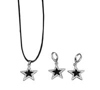 YUGSHNKFC Ensemble de collier et boucles d'oreilles en forme d'étoile pour les amateurs de mode urbaine cool et élégant avec pendentif en forme d'étoile, Métal
