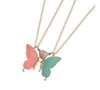 YUGSHNKFC Ensemble de colliers assortis pour meilleur ami, 2 pièces, pendentif papillon, chaîne de clavicule avec effet phosphorescent, ensemble de colliers d ' amitié