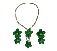 YUGSHNKFC Ensemble élégant collier et boucles d'oreilles en alliage léger à motif floral pour les vacances, les fêtes, le quotidien, les vacances, taille unique, Comme décrit, Comme décrit.