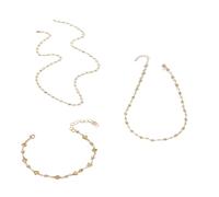 YUGSHNKFC Ensemble élégant de trois pièces en forme de Y avec collier et bracelet en alliage léger pour femme, Métal