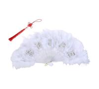 YUGSHNKFC Éventail léger et délicat fait à la main en plumes doux pour spectacles de danse, pendentif pour femme pour mariage et fête fan de mariée