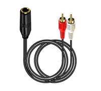 YUGSHNKFC Fil Séparateur en Y Premium 6.35mm Connecteur Plaqué Or 1/4 Pouces pour Amplificateur Et Mélangeur Câble Plaqué Or