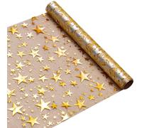 YUGSHNKFC Forme D'étoile Étincelante Tableau De Table en Feuille d'or Tabillard Polyester pour La Décoration Salle À Manger du Festival Et Décoration Table Polyester