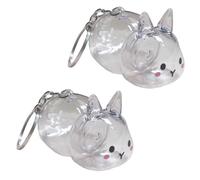 YUGSHNKFC Funny Bunnies Themed Pet Hair Preservations Key Holder Plastic Decorative Rabbits Furs Collector Gift for Animal Lover Clear Rabbit Themed Miniature Organizers