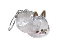 YUGSHNKFC Funny Bunnies Themed Pet Hair Preservations Key Holder Plastic Decorative Rabbits Furs Collector Gift for Animal Lover Clear Rabbit Themed Miniature Organizers