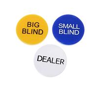 YUGSHNKFC Games & Sports Expert Small Blind, Big Blind, Boutons de rondelle de Croupier | Lot de 3 Accessoires de revendeur de Hold Big Blind Small Blind