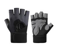 YUGSHNKFC Gants d'entraînement respirants absorbant les chocs demi-doigts avec bande de poignet pour fitness, cyclisme, haltérophilie, cyclisme avec poignet