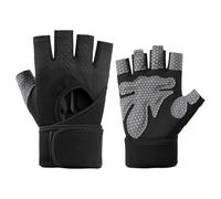 YUGSHNKFC Gants d'entraînement respirants absorbant les chocs demi-doigts avec bande de poignet pour fitness, cyclisme, haltérophilie, cyclisme avec poignet