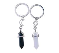 YUGSHNKFC Keychains De Cœur Couple Élégant 2pcs Unique En Métal Clés En Métal Stone Fabriquée Accessoire Porte- Pendant Des Et Sacs