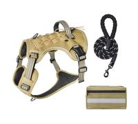 YUGSHNKFC Le Harnais Chien pour Les Grands Chiens Ajustez Le Gilet avec Laisse Traite des Conceptions Poche pour L'activité Extérieure Harnais Chien