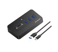 YUGSHNKFC Lecteur de Carte USB, 0.3m USB Cable | Extension à 5 ports, sauvegarde multimédia 5 Gbit / s, gestion des câbles de bureau, centrale électrique