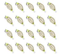 YUGSHNKFC Leurres de pêche Lumineux avec Haricots Lumineux, 20 pièces | Cage d ' appâts d ' alimentation de Cage de pêche rougeoyante avec des haricots lumineux et un ressort pour ensemble