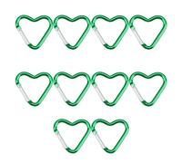YUGSHNKFC Lot de 10 mousquetons robustes en aluminium en forme de cœur avec ressort haute résistance pour maintenir les clés en toute sécurité