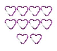YUGSHNKFC Lot de 10 mousquetons robustes en aluminium en forme de cœur avec ressort haute résistance pour maintenir les clés en toute sécurité