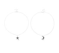 YUGSHNKFC Lot de 2 colliers pratiques avec étoiles et lune pour meilleure amie, pour femmes, adolescentes, filles, bijoux d'amitié, cadeaux spéciaux