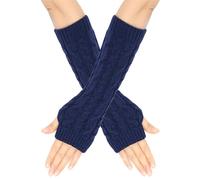 YUGSHNKFC Lot de 2 manchettes d'extérieur Lolitas Styles Mitaines douces pour filles pour activités intérieures et extérieures Housses extensibles, bleu marine, taille unique