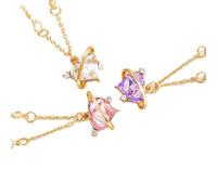 YUGSHNKFC Lot de 3 colliers avec pendentif étincelant en forme de cœur en alliage texturé, bijoux tendance et tendance adaptés aux femmes à la mode