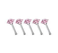 YUGSHNKFC Lot de 5 anneaux de nez pratiques et robustes en alliage avec zircones cubiques, R, Comme décrit, Comme décrit.