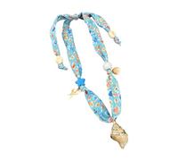 YUGSHNKFC Magnifique collier à breloques bohème, coquillage et étoile de mer, avec touches florales, chaîne de cou à la mode, écharpe florale