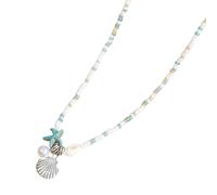 YUGSHNKFC Magnifique collier ras du cou réglable en perles colorées en forme d'étoile de mer pour femmes et filles, Alliage acrylique