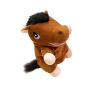 YUGSHNKFC Marionnette à Main de Cheval en Peluche à mâchoire Mobile, Brown