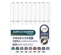 YUGSHNKFC Marqueur de peinture acrylique liquide 9 couleurs pour dessin, scrapbooking, fabrication de cartes, journal, art