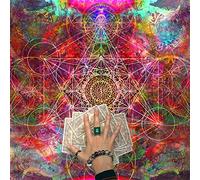 YUGSHNKFC Nappe de tarot 60 x 60 cm en flanelle, motif géométrique, divination, jeu de société, oracles, tapis de cartes