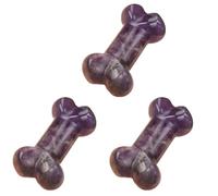 YUGSHNKFC Paquet 3 Cristaux Naturels Stone Dog Bos Statues À Main Ornements Miniature À Main pour Les Collectionneurs Utilisation Quotidienne