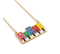 YUGSHNKFC Pièce de bijoux unique fabriquée à la main mettant en valeur la conception du patrimoine portoricain sur un collier en acier inoxydable robuste Collier en acier inoxydable