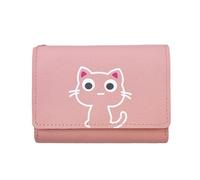 YUGSHNKFC Porte-monnaie élégant en cuir PU avec pendentif patte de dessin animé pour cartes et espèces pour un usage quotidien, rose