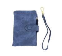 YUGSHNKFC Portefeuille court en cuir synthétique pour femme avec imprimé floral élégant avec plusieurs emplacements pour cartes adapté à diverses occasions, bleu clair