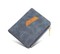 YUGSHNKFC Portefeuille court pliable en cuir synthétique avec porte-cartes pour homme, bleu