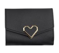 YUGSHNKFC Portefeuille court pour femme avec plusieurs emplacements pour cartes et poche pour pièces de monnaie, élégant et pratique en cuir synthétique, Noir
