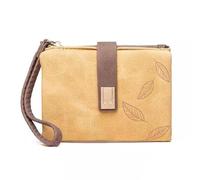 YUGSHNKFC Portefeuille élégant en cuir synthétique pour pièces de monnaie, porte-cartes et poches pour femmes et adolescentes, jaune