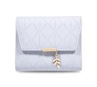 YUGSHNKFC Portefeuille en PU multi-fentes pour femme et fille, sac à trois volets, porte-cartes de crédit, porte-monnaie, portefeuille de type court portable, Gris/bleu