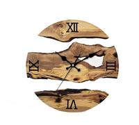 YUGSHNKFC Quartzs Modernes Et Silencieux Grains De Bois Verre Trempé Transparent Horloge Murale 30cm Mur Maison Campagne pour Décors Salon Grains Bois