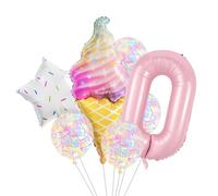 YUGSHNKFC Quick Inflate Foil Balloons for Various Event Star and Ice Cream Shape Kids Birthday Decors Photo Props Large Foil Balloons