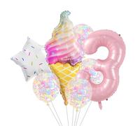 YUGSHNKFC Quick Inflate Foil Balloons for Various Event Star and Ice Cream Shape Kids Birthday Decors Photo Props Large Foil Balloons
