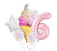 YUGSHNKFC Quick Inflate Foil Balloons for Various Event Star and Ice Cream Shape Kids Birthday Decors Photo Props Large Foil Balloons
