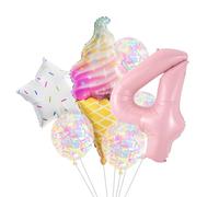 YUGSHNKFC Quick Inflate Foil Balloons for Various Event Star and Ice Cream Shape Kids Birthday Decors Photo Props Large Foil Balloons