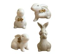YUGSHNKFC Resin Rabbits Figurine Spring Rabbits Statue Sculpture Indoor Easter Decors Moderns Art Spring Home Decors for Bookshelfs Indoor Easter Decorations