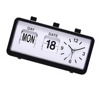 YUGSHNKFC Réveil Mécanique De Rétro avec Affichage Manuel du Calendrier Inversé Fonctionne À Piles pour Un Réglage Élégant De La Maison Horloge De Bureau Silencieuse