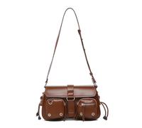 YUGSHNKFC Sac à bandoulière esthétique pour femme, sac à main élégant en cuir PU, sac à main à bandoulière aisselle, pour tous les jours, sac à main élégant, sac à main esthétique, bandoulière, café