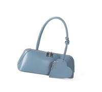 YUGSHNKFC Sac à main tendance pour femme - Couleur unie - Sac à main élégant - Grande capacité - Pour tous les jours - Sac à main de grande capacité - Couleur unie, bleu, One Size