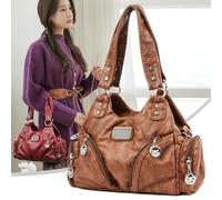 YUGSHNKFC Sac de moto rétro pour femme - Sac à bandoulière élégant en cuir synthétique - Sac à main quotidien pour le travail quotidien - Sac à bandoulière simple - Sac à main rétro, Noir , One Size