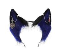 YUGSHNKFC Serre-tête avec boucles d'oreilles en fourrure pour femme - Style Lolita - Accessoire de fête d'Halloween