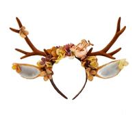 YUGSHNKFC Serre-tête de Noël avec fleurs de rennes et fleurs - Pour festival de musique - Serre-tête avec cornes d'élan - Pour spectacles de scène