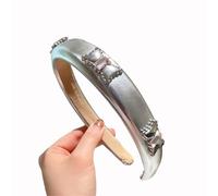 YUGSHNKFC Serre-tête élégant argenté large pour femme - Bandeau élégant pour maquillage - Accessoires de vêtements