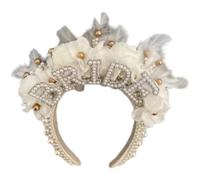 YUGSHNKFC Serre-tête élégant avec perles artificielles pour enterrement de vie de jeune fille, mariage, cérémonie